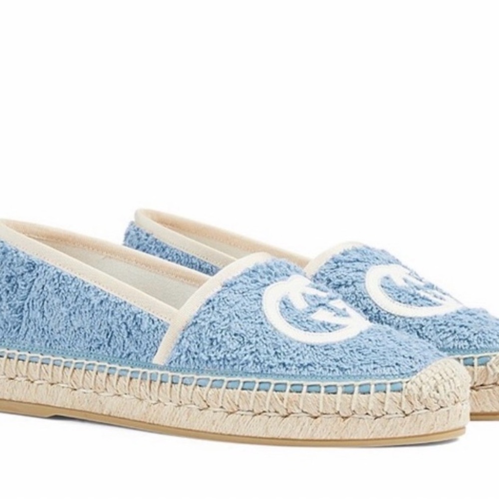 Gucci Size 37 Light Blue GG Espadrilles